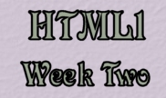 HTML week two