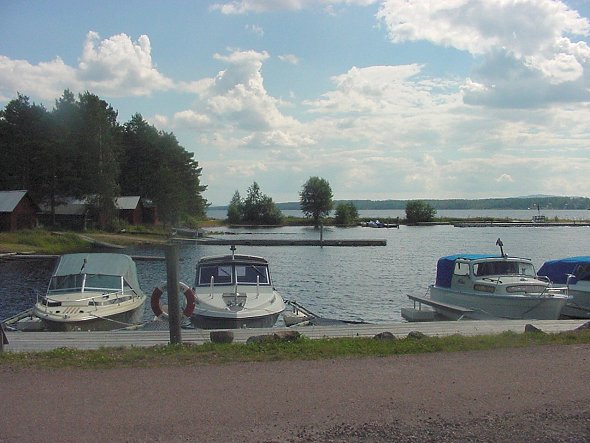 Boats at lake Siljan.