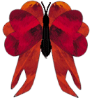 red butterfly with tail
