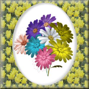 Daisy bouquet with flower mask applied